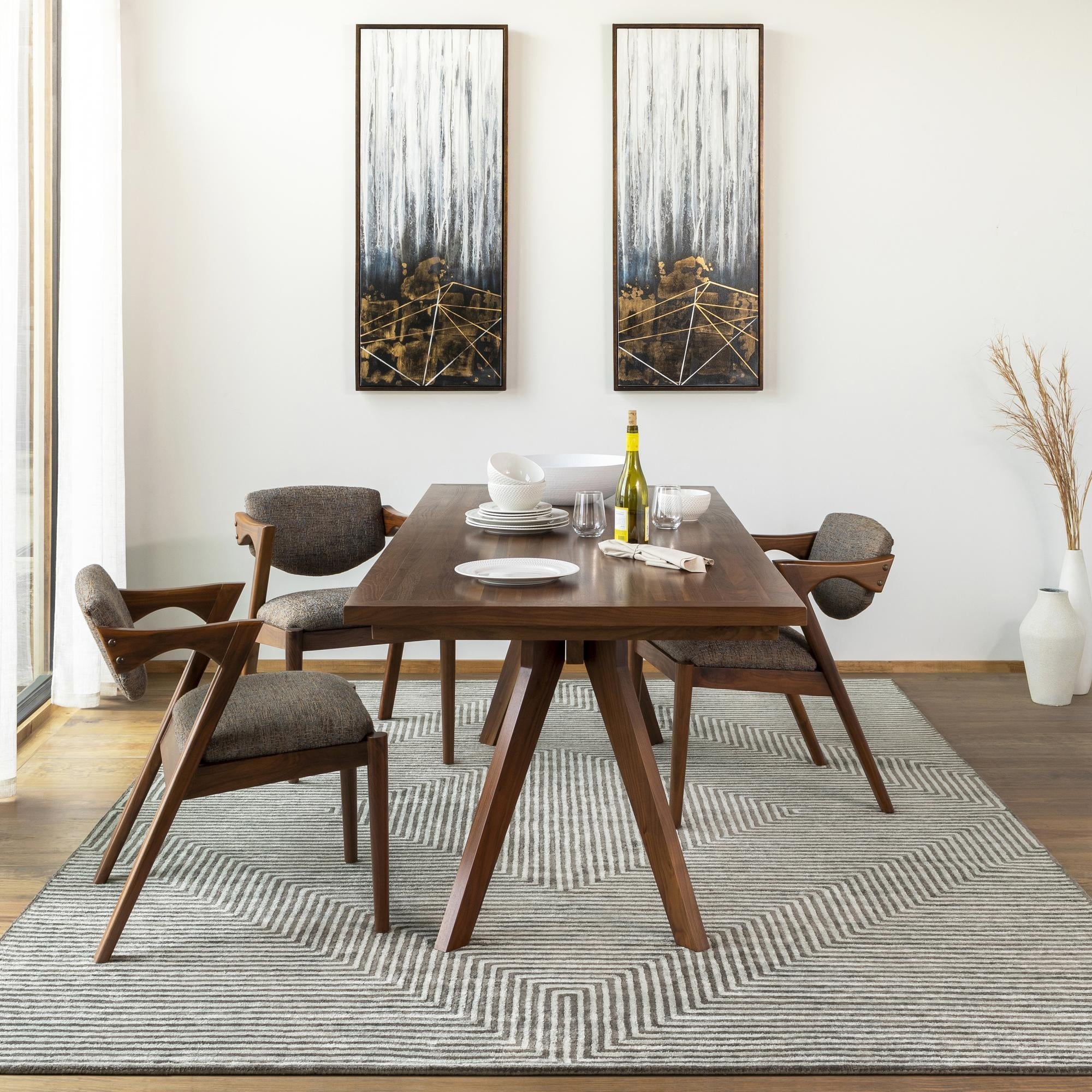 Fazeley Handmade Geometric Viscose Area Rug