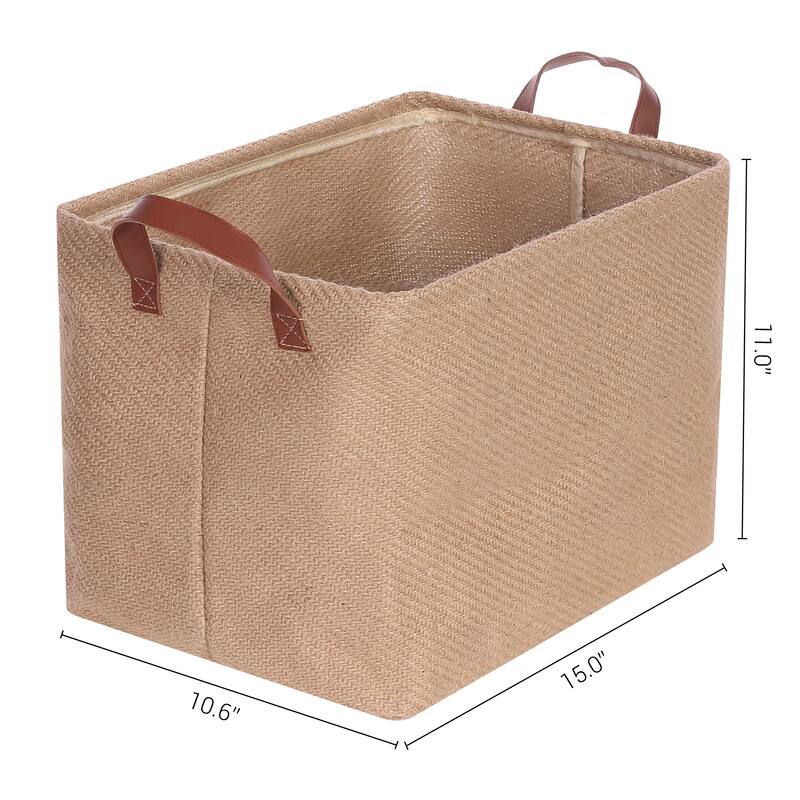 Fabric Storage Cube with Handles, Storage Bin for Shelves Closet, Storage Basket for Organizing Clothes Books - 15*10.5*11in