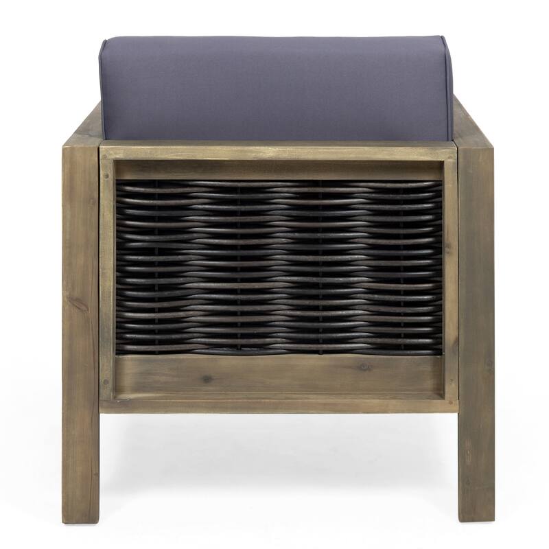 Outdoor Acacia Wood Club Chairs, 2-Pcs