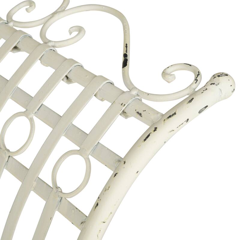 SAFAVIEH Outdoor Aniyah Victorian Iron Bench - 56Wx16Dx27H