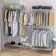 Metal Clothes Rack with Shelves, Clothing Rack with Hang Rods and ...
