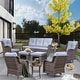 preview thumbnail 41 of 78, High Back Brown Wicker Outdoor Patio Conversation Sets with Swivel Chairs 9 Piece - Grey