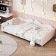 preview thumbnail 1 of 49, Upholstered Daybed with Cloud-Shaped Backrest & Armrests White - Twin