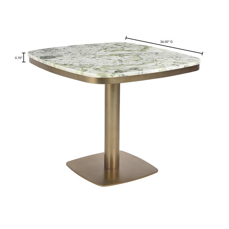 Aurelle Home Antique Brass Marble-Top Cafe Table