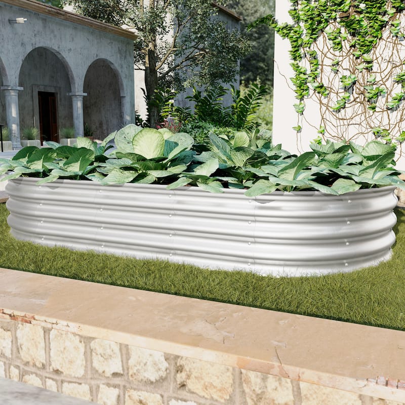 2Pcs 6x3x1ft Raised Garden Bed Kit, Galvanized Planter Raised Garden Beds, Heavy Duty, Rust-Resistant, Easy Assembly