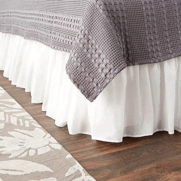 slide 2 of 7, Greenland Home Fashions White Sheer 100-percent Cotton Voile Bedskirt