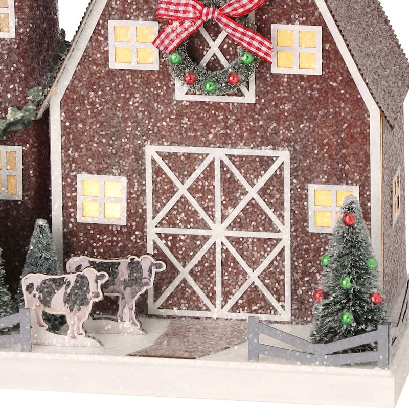 10" Led Cardboard Barn Farm