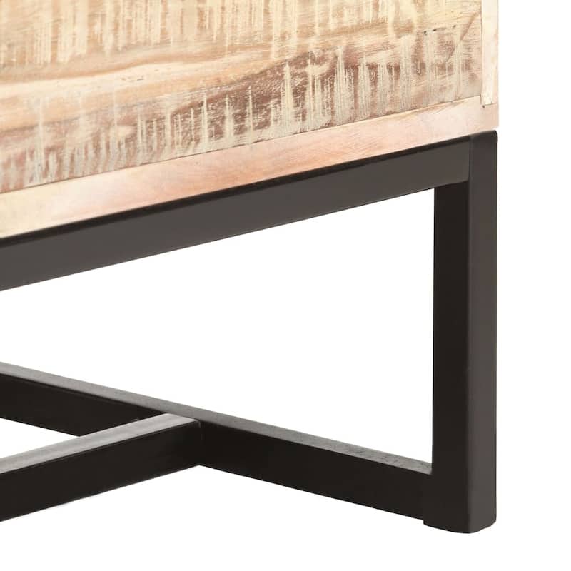 vidaXL Sideboard White 28.7"x11.8"x29.5" Solid Acacia Wood