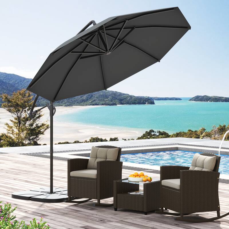 Corvus Vera 10-foot Offset Cantilever Hanging Canopy Patio Umbrella