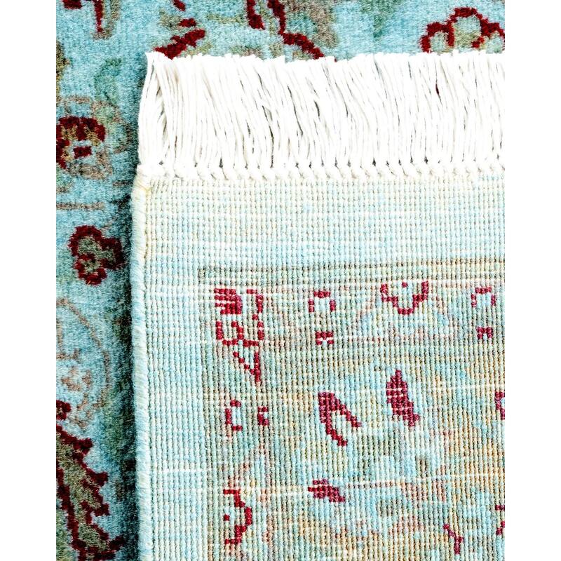 Overton Hand Knotted Wool Vintage Inspired Modern Contemporary Overdyed Blue Area Rug - 3' 1" x 5' 3"