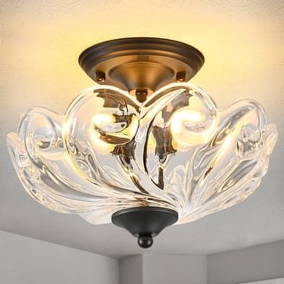 3-light ceiling light black bedroom light glass entryway light