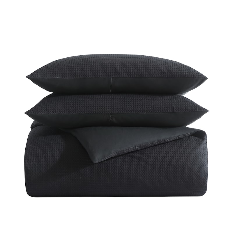 Vera Wang Waffle Pique Cotton Duvet Cover Set