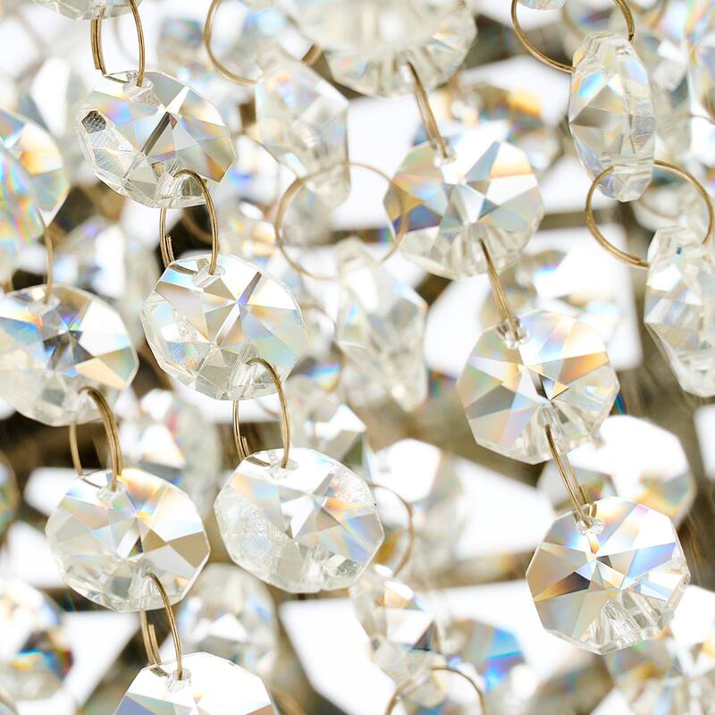 CO-Z 16-Inch Drum Flush Mount Crystal Chandelier
