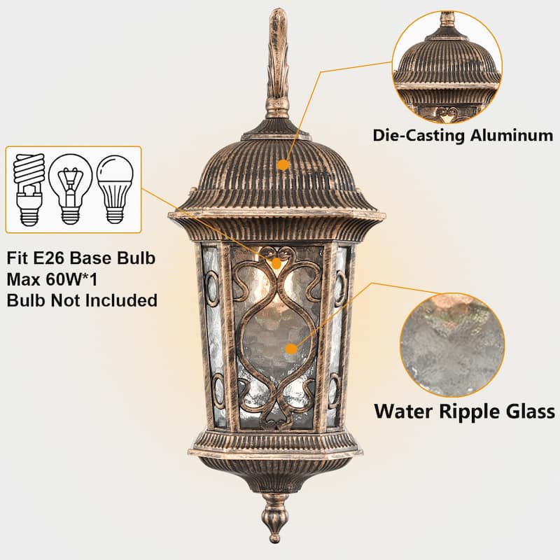 Terragona Outdoor Wall Light Fixture Exterior Wall Lantern Waterproof