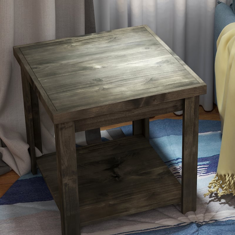 Bridgevine Home Joshua Creek 24 inch Side Table, No Assembly Required, Barnwood Finish