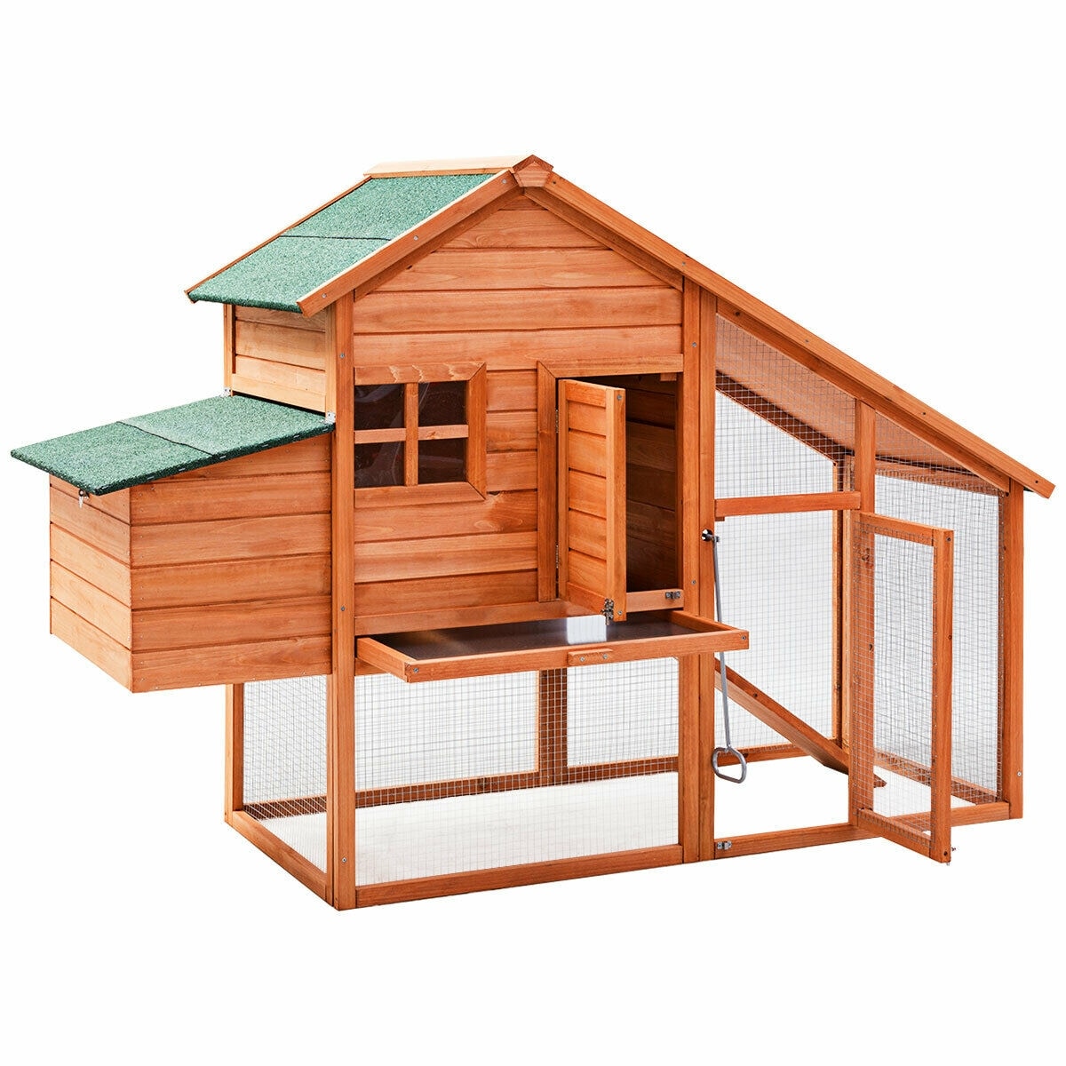 Shop Gymax 67 Wooden House Outdoor Bunny Rabbit Hutch Chicken