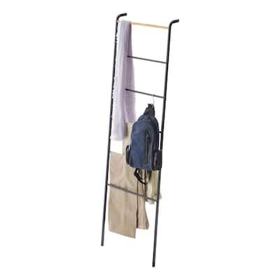 Yamazaki Home Leaning Storage Ladder - Two Styles, Steel, Ladder, Holds 13.2 lbs - L 9.45 x W 17.72 x H 62.99 inches