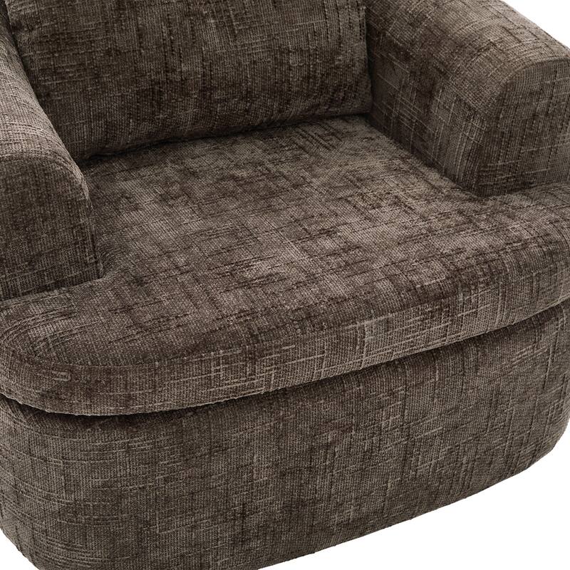 Plush 360° Swivel Barrel Accent Chair with Deep Cushioning by Harper&Bright Designs