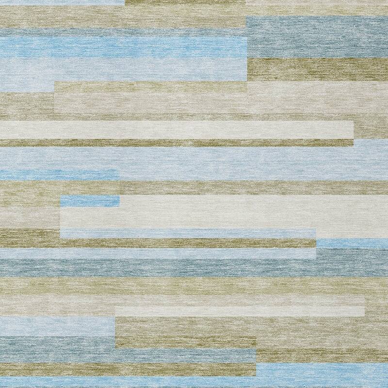 HomeRoots Striped Transitional Rectangle Outdoor Rug
