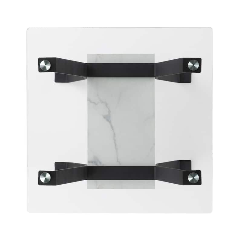 SEI Furniture Darvette Glass-Top End Table