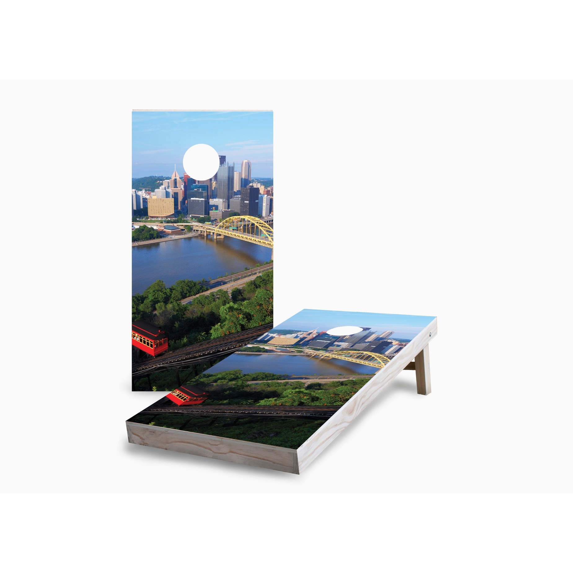 Pittsburgh Corn Hole Board Set with Hole Lights