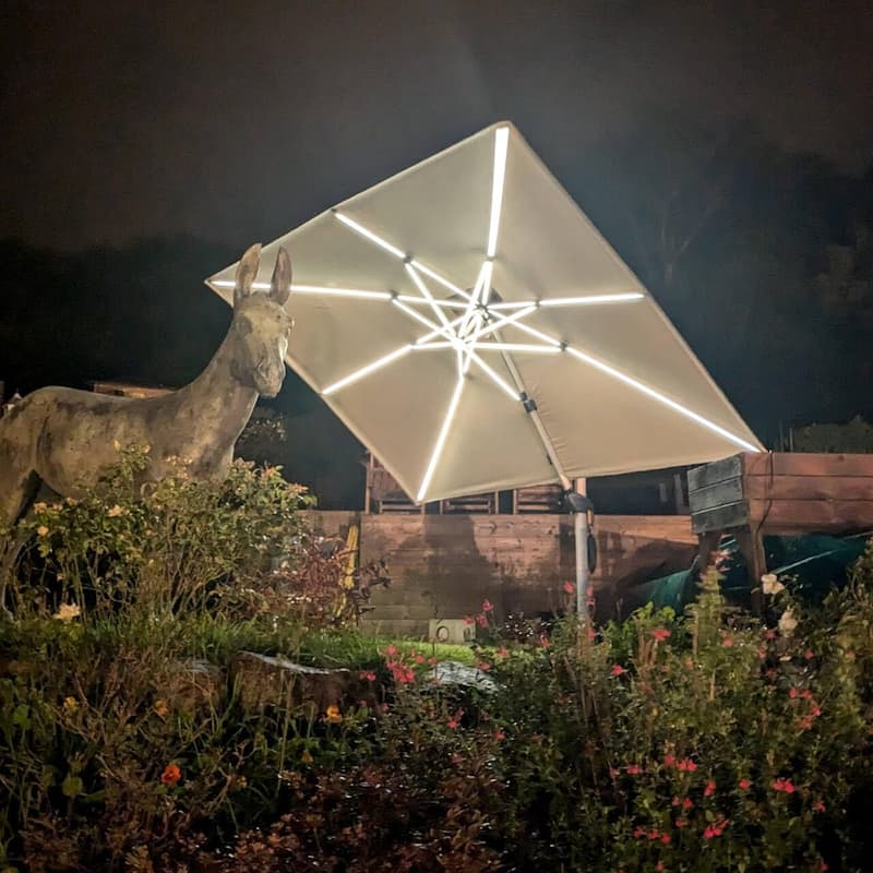 PURPLE LEAF 9 x 12 ft Double Top LED Rectangle Patio Cantilever Umbrella