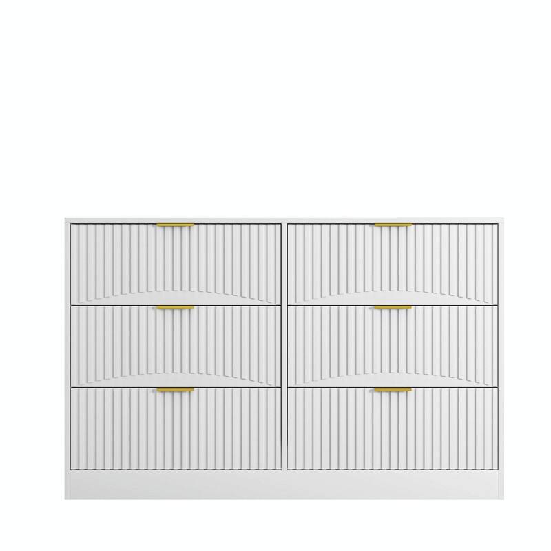 Modern 6-Drawer Dresser, Versatile Chest of Drawers for Bedroom, Living Room, Hallway, & Entryway