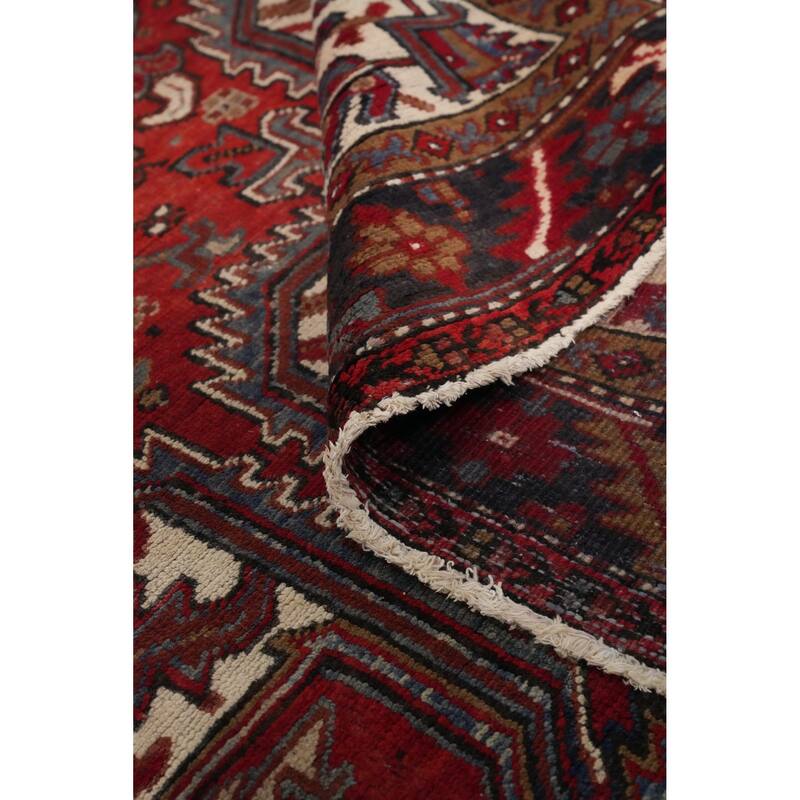 Hand Knotted Oriental 100% Wool Carpet Traditional Medallion Red Heriz Area Rug - 10' 1'' X 7' 7''