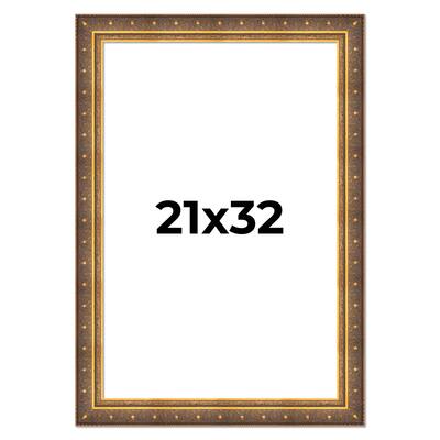 21x32 Frame Vintage Gold Solid Wood Picture Frame | 2.5 Inch Moulding