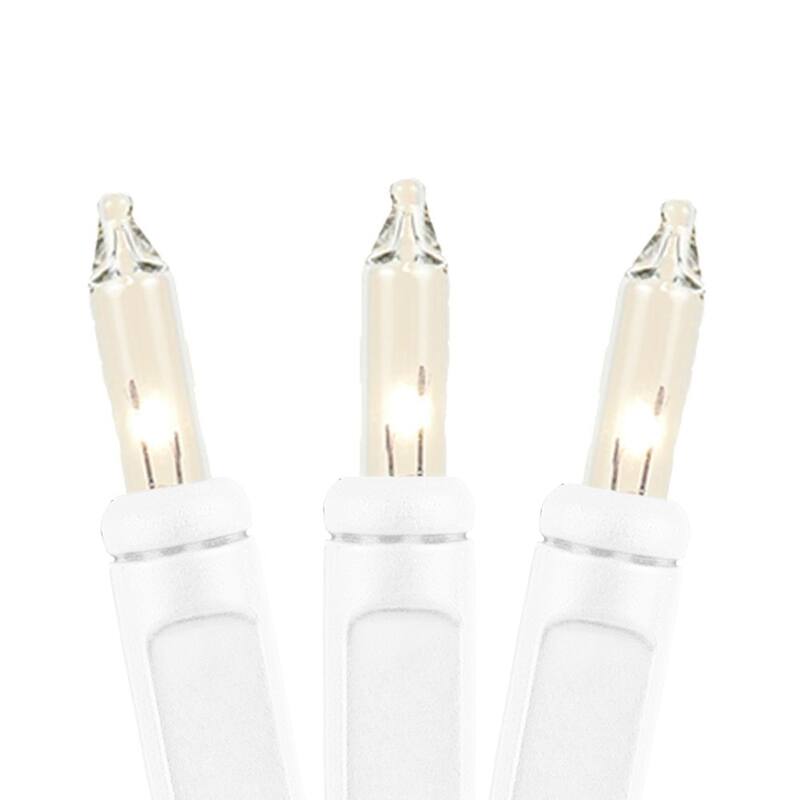 10 Light Clear Christmas Craft Mini Light Set, White Wire, 4' Long