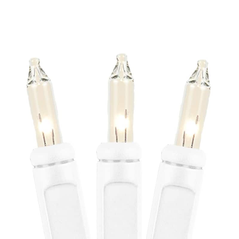 35 Light Clear Christmas Craft Mini Light Set, White Wire, 17' Long