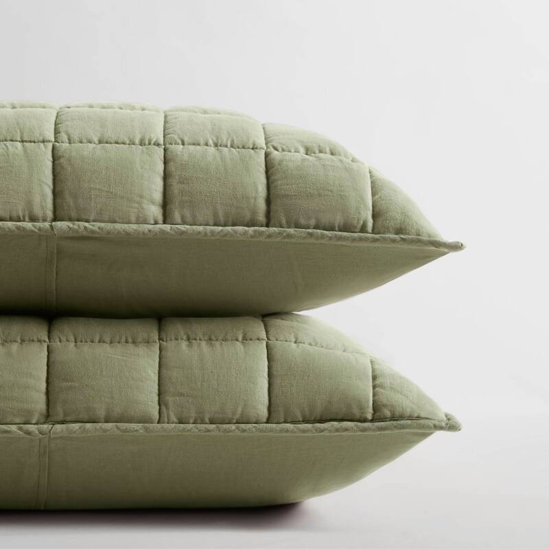 Harbor House French Flax Linen Garment Washed Quilt Set