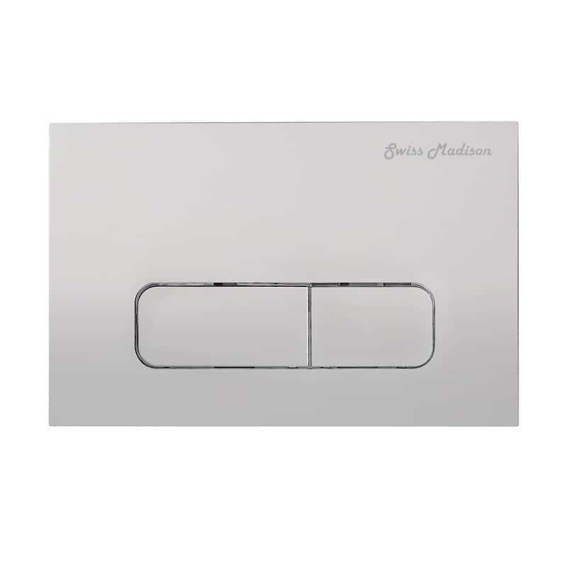 Wall Mount Dual Flush Actuator Plate With Rectangle Push Buttons In Matte Chrome - 9.65" x 6.5" 0.5"
