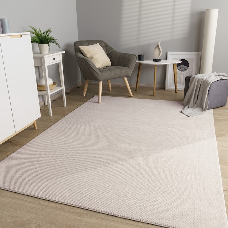 Washable Area Rug Soft Touch & Knotted Look - beige - 5'3" x 7'3"