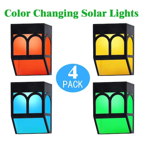 KANSTAR Outdoor Solar Color Changing Night Light (Yellow-white), 4-Pack