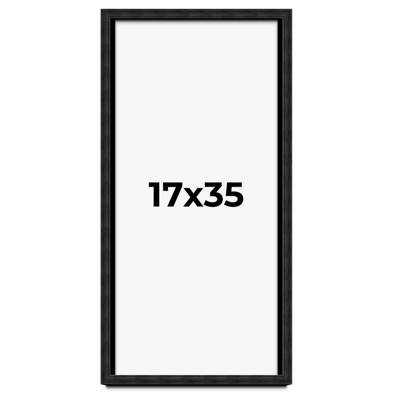17x35 Shadow Box Black Rustic Barnwood Display Frame | 1.125 Inch