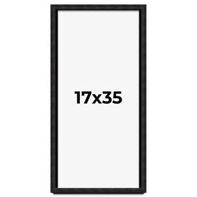 17x35 Shadow Box Black Rustic Barnwood Display Frame | 1.125 Inch