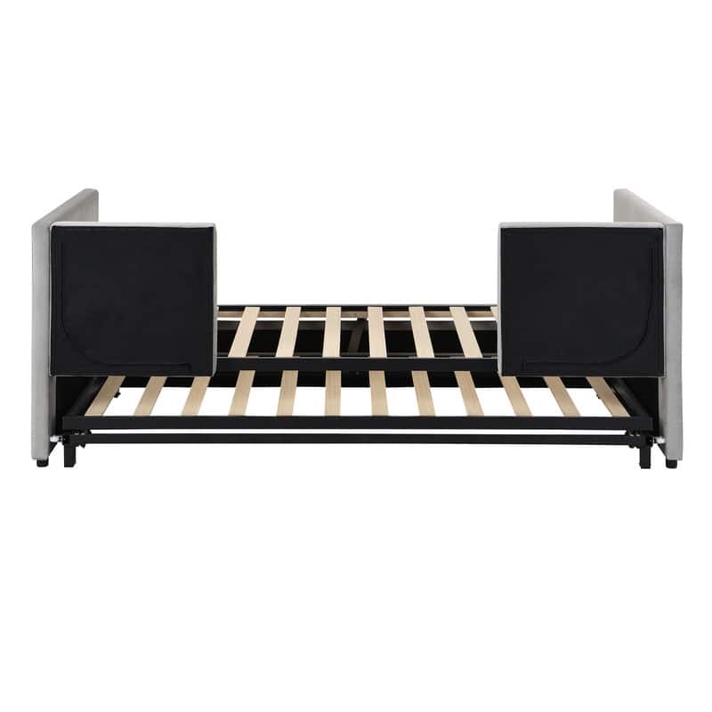 Twin Size Upholstered daybed with Pop Up Trundle