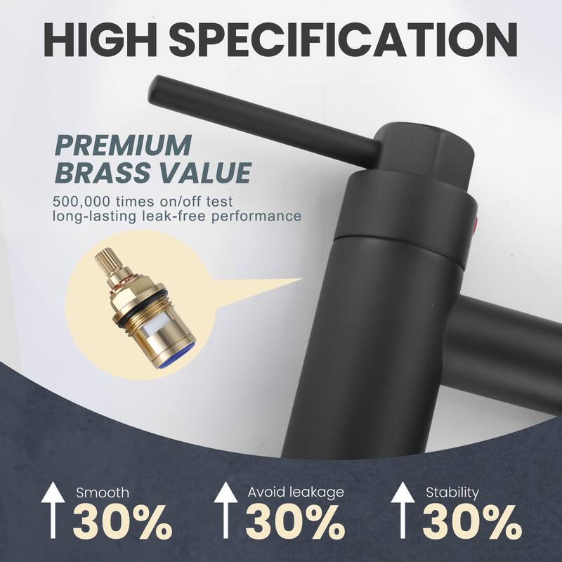 WOWOW Minimalist Bridge Kitchen Faucet with Side Sprayer