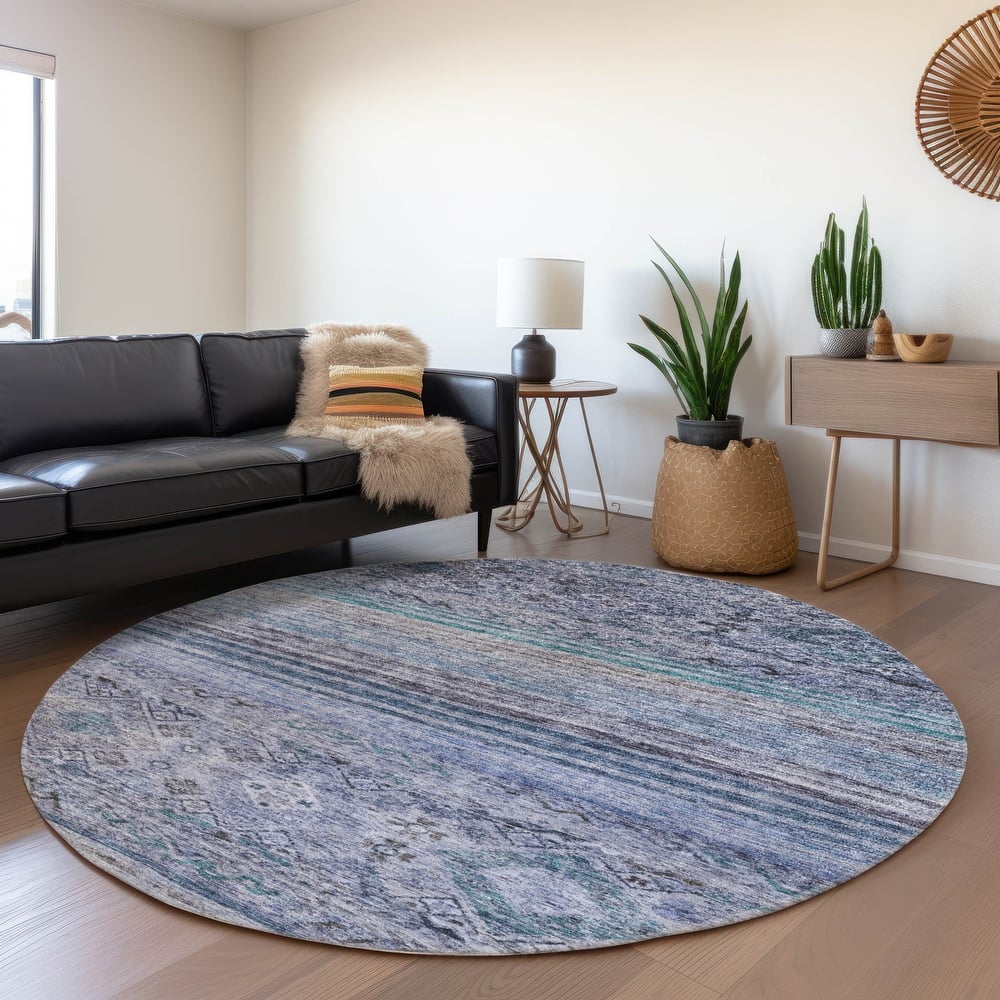 Machine Washable Indoor/ Outdoor Boho Moroccan Chantille Rug