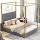 preview thumbnail 16 of 28, Full Size Metal Loft Bed with Storage Shelves, Cabinets and Wardrobe Metal Support Bed Frame for Kids, No Box Spring Needed Gray