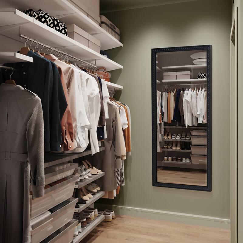 Beaded Dressing Mirror - Black - 54H x 30W x 4D