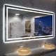 preview thumbnail 18 of 38, KIOTEE LED Mirror Lights Anti-Fog Frameless Bathroom Vanity Mirror in Tempered Glass 72x40