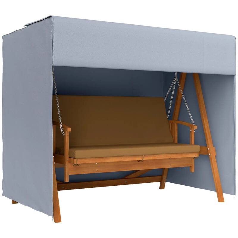 Dark Grey UV Resistant Oxford Cloth Patio Swing Chair Cover Large Outdoor Hammock Protector - 80.75"L x 48.75"W x 64.5"H