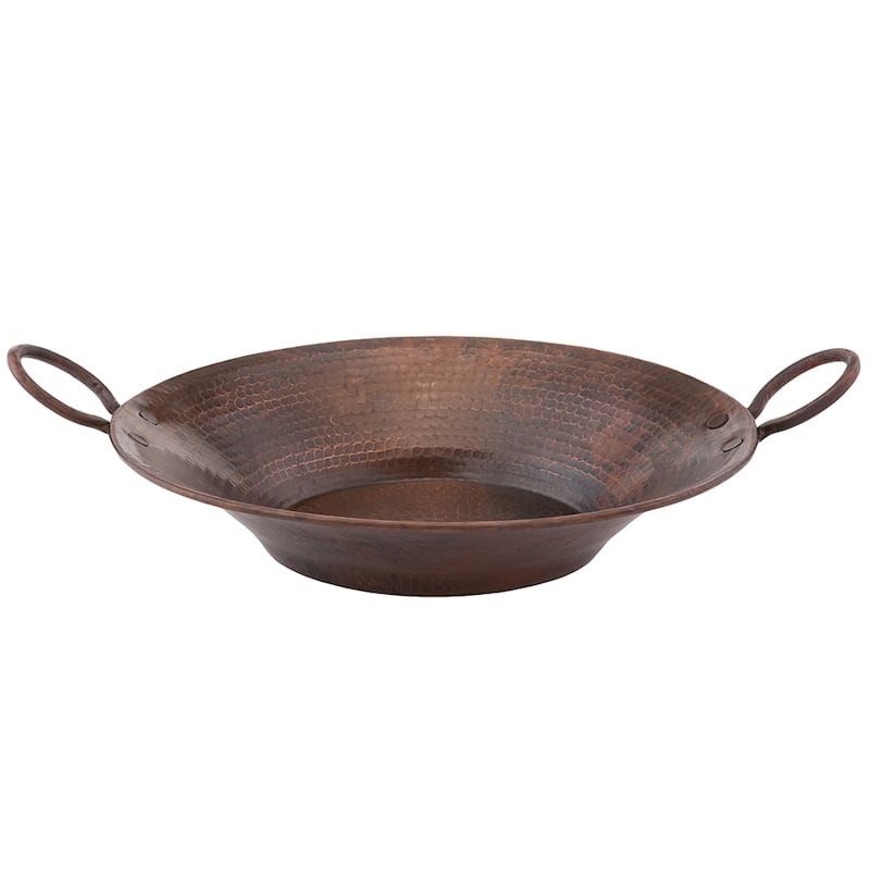 16-in Round Miners Pan Vessel Hammered Copper Sink (VR16MPDB)