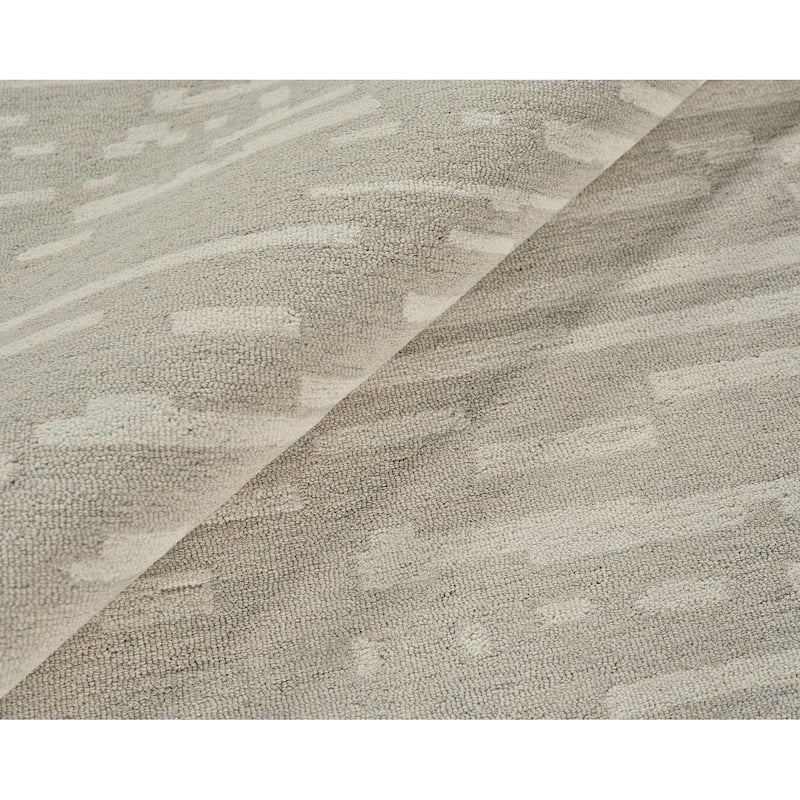 Exquisite Rugs Carmel Handmade Hand-tufted New Zealand Wool on Canvas Silver/Ivory Area Rug