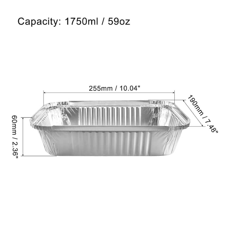 10" x 7.5" Aluminum Foil Pans Disposable Trays Containers for Roasting - 12pcs