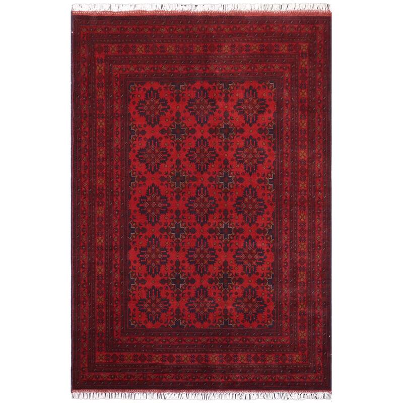 Vintage Biljik Khal Mohammadi Jesus Red/Blue Rug - 5'10'' x 7'8''