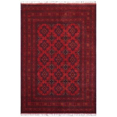 Vintage Biljik Khal Mohammadi Jesus Red/Blue Rug - 5'10'' x 7'8''