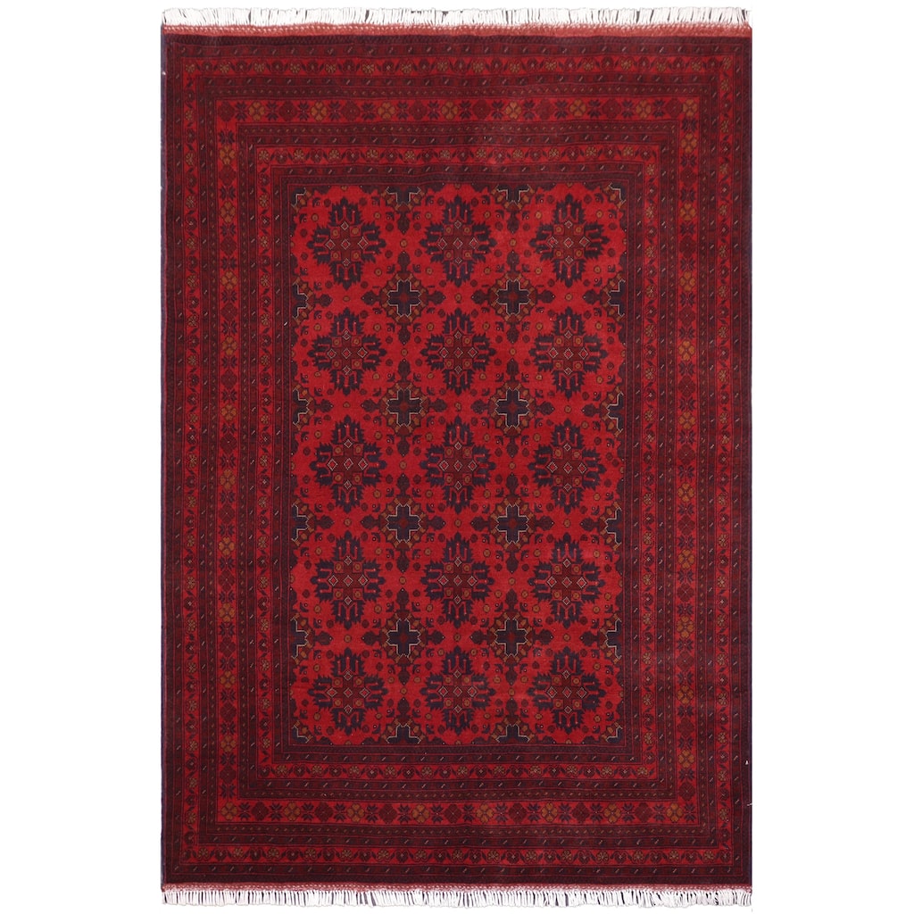 Vintage Biljik Khal Mohammadi Jesus Red/Blue Rug - 5'10'' x 7'8''